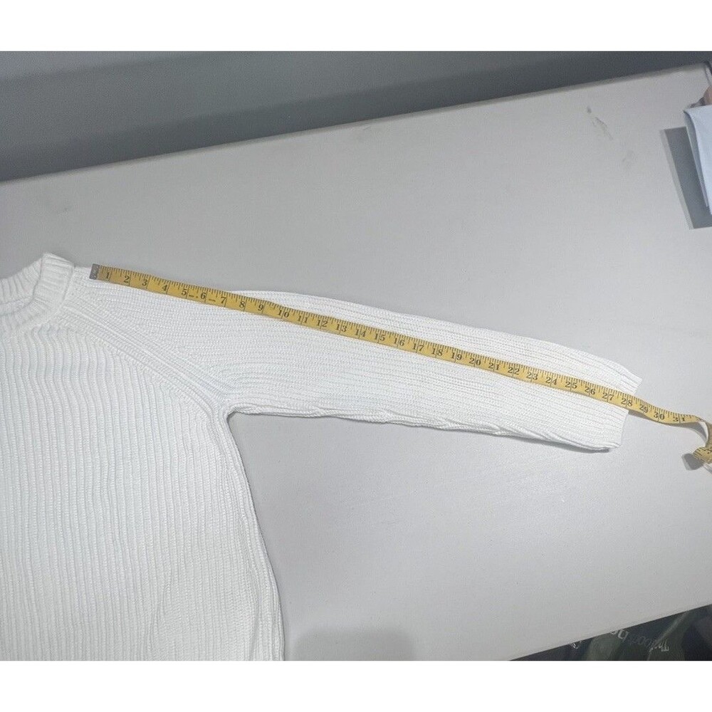 Quince 100% Organic Cotton Fisherman Crew Sweater Ivory Size L Preppy Classic - Picture 8 of 9